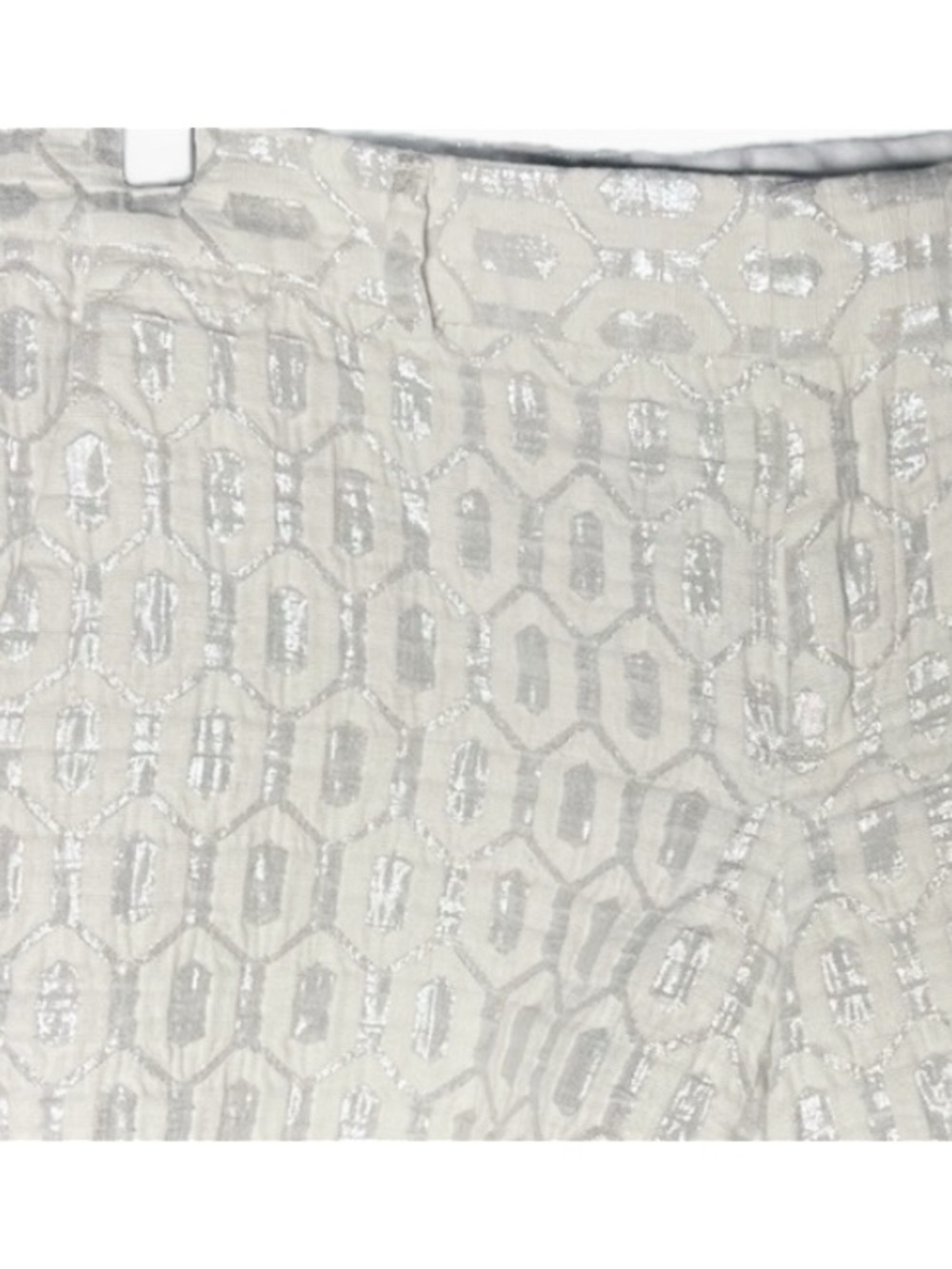 Banana Republic Metallic Jacquard Shorts cream Silver Luxe Resort Holiday Size 2 - Picture 2 of 6